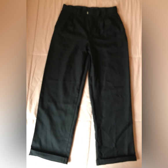 Y2K Elite Black Tailored & Cuffed Trouser Pants - 12 REG - Picture 2 of 11